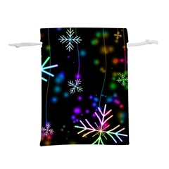 Snowflakes Snow Winter Christmas Lightweight Drawstring Pouch (s) by Grandong