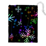 Snowflakes Snow Winter Christmas Drawstring Pouch (5XL) Front