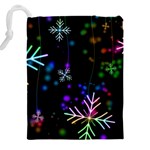 Snowflakes Snow Winter Christmas Drawstring Pouch (5XL) Back