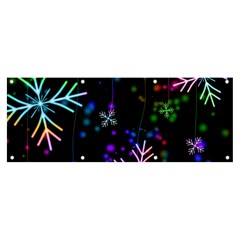 Snowflakes Snow Winter Christmas Banner And Sign 8  X 3  by Grandong