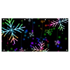 Snowflakes Snow Winter Christmas Banner And Sign 8  X 4  by Grandong