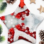 Christmas-background-tile-gifts Star Ornament (Two Sides) Front