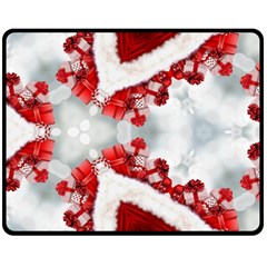 Christmas-background-tile-gifts Two Sides Fleece Blanket (medium) by Grandong