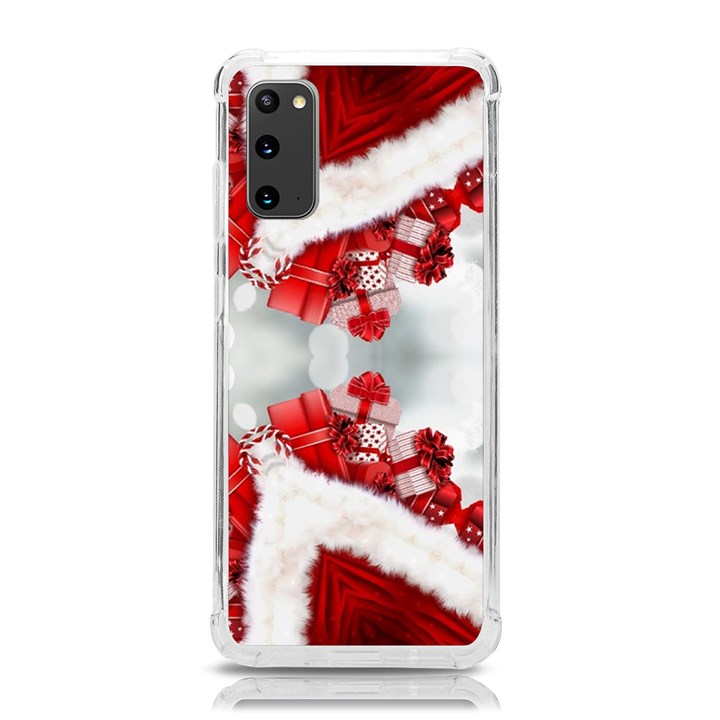 Christmas-background-tile-gifts Samsung Galaxy S20 6.2 Inch TPU UV Case