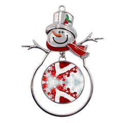 Christmas-background-tile-gifts Metal Snowman Ornament by Grandong