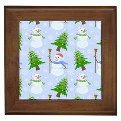 New Year Christmas Snowman Pattern, Framed Tile by Grandong