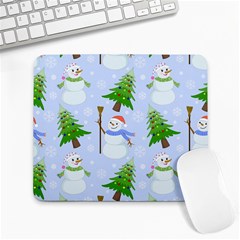 New Year Christmas Snowman Pattern, Large Mousepad by Grandong