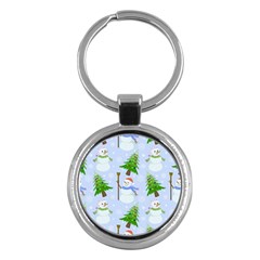 New Year Christmas Snowman Pattern, Key Chain (round) by Grandong