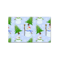 New Year Christmas Snowman Pattern, Sticker (rectangular) by Grandong