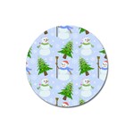 New Year Christmas Snowman Pattern, Magnet 3  (Round) Front