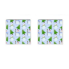 New Year Christmas Snowman Pattern, Cufflinks (square) by Grandong