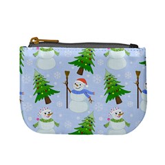 New Year Christmas Snowman Pattern, Mini Coin Purse by Grandong