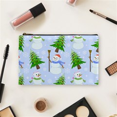 New Year Christmas Snowman Pattern, Cosmetic Bag (medium) by Grandong