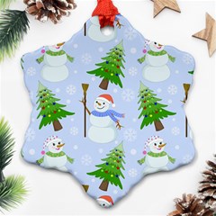 New Year Christmas Snowman Pattern, Ornament (snowflake) by Grandong