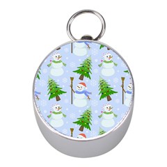 New Year Christmas Snowman Pattern, Mini Silver Compasses by Grandong