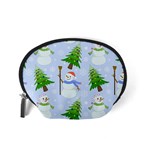 New Year Christmas Snowman Pattern, Accessory Pouch (Small) Back