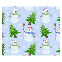 New Year Christmas Snowman Pattern, Two Sides Premium Plush Fleece Blanket (small) by Grandong