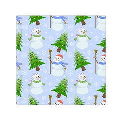 New Year Christmas Snowman Pattern, Square Satin Scarf (30  X 30 ) by Grandong