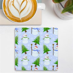 New Year Christmas Snowman Pattern, Uv Print Square Tile Coaster  by Grandong