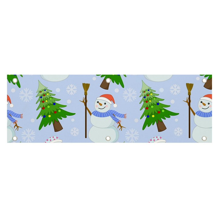 New Year Christmas Snowman Pattern, Banner and Sign 6  x 2 