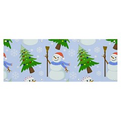 New Year Christmas Snowman Pattern, Banner And Sign 8  X 3  by Grandong