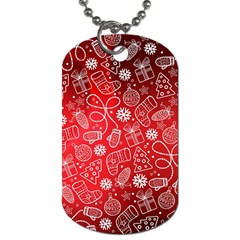 Christmas Pattern Red Dog Tag (one Side) by Grandong