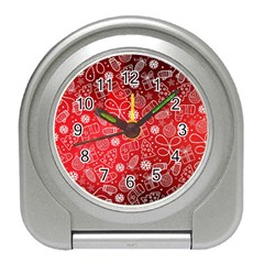 Christmas Pattern Red Travel Alarm Clock by Grandong