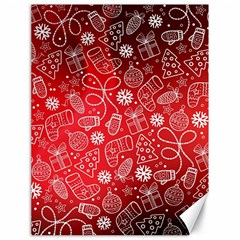 Christmas Pattern Red Canvas 18  X 24  by Grandong