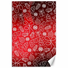 Christmas Pattern Red Canvas 24  X 36  by Grandong