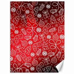 Christmas Pattern Red Canvas 36  X 48  by Grandong