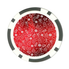 Christmas Pattern Red Poker Chip Card Guard (10 Pack) by Grandong