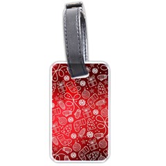 Christmas Pattern Red Luggage Tag (one Side) by Grandong