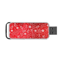 Christmas Pattern Red Portable Usb Flash (one Side) by Grandong