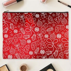 Christmas Pattern Red Cosmetic Bag (xxxl) by Grandong