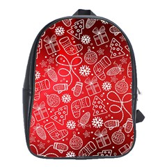 Christmas Pattern Red School Bag (xl) by Grandong