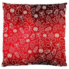 Christmas Pattern Red Standard Premium Plush Fleece Cushion Case (two Sides) by Grandong