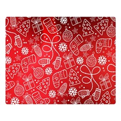 Christmas Pattern Red Two Sides Premium Plush Fleece Blanket (large) by Grandong