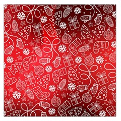 Christmas Pattern Red Square Satin Scarf (36  X 36 ) by Grandong