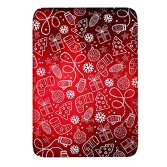 Christmas Pattern Red Rectangular Glass Fridge Magnet (4 Pack) by Grandong