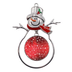 Christmas Pattern Red Metal Snowman Ornament by Grandong