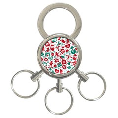 Background Vector Texture Christmas Winter Pattern Seamless 3-ring Key Chain by Grandong