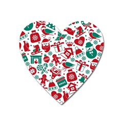 Background Vector Texture Christmas Winter Pattern Seamless Heart Magnet by Grandong