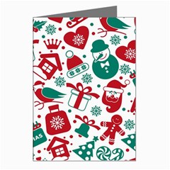 Background Vector Texture Christmas Winter Pattern Seamless Greeting Cards (pkg Of 8) by Grandong