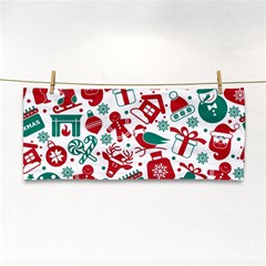 Background Vector Texture Christmas Winter Pattern Seamless Hand Towel by Grandong