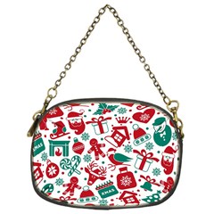 Background Vector Texture Christmas Winter Pattern Seamless Chain Purse (one Side) by Grandong