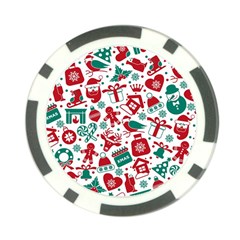 Background Vector Texture Christmas Winter Pattern Seamless Poker Chip Card Guard (10 Pack) by Grandong