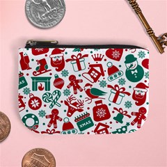 Background Vector Texture Christmas Winter Pattern Seamless Mini Coin Purse by Grandong