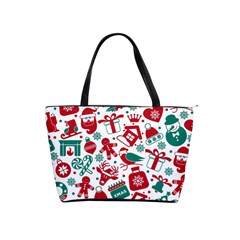 Background Vector Texture Christmas Winter Pattern Seamless Classic Shoulder Handbag by Grandong