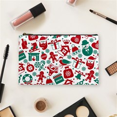 Background Vector Texture Christmas Winter Pattern Seamless Cosmetic Bag (medium) by Grandong