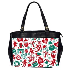 Background Vector Texture Christmas Winter Pattern Seamless Oversize Office Handbag (2 Sides) by Grandong